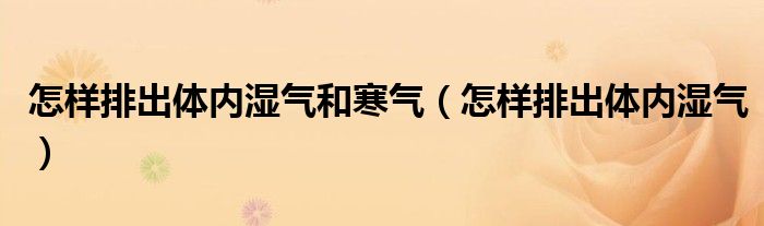 怎样排出体内湿气和寒气（怎样排出体内湿气）