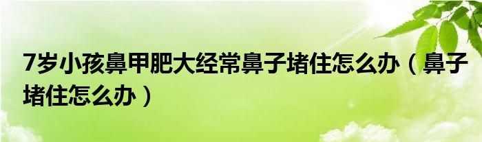 7岁小孩鼻甲肥大经常鼻子堵住怎么办（鼻子堵住怎么办）
