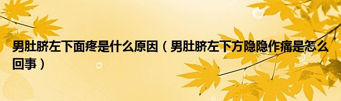 男肚脐左下面疼是什么原因（男肚脐左下方隐隐作痛是怎么回事）