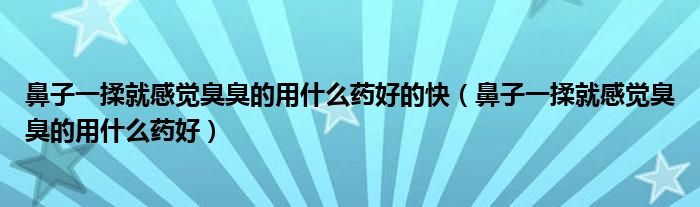 鼻子一揉就感觉臭臭的用什么药好的快（鼻子一揉就感觉臭臭的用什么药好）