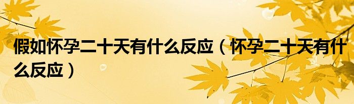 假如怀孕二十天有什么反应（怀孕二十天有什么反应）