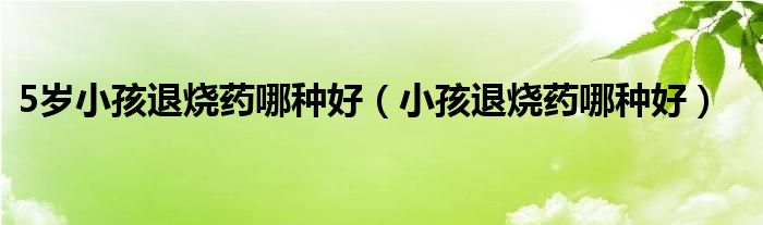 5岁小孩退烧药哪种好（小孩退烧药哪种好）