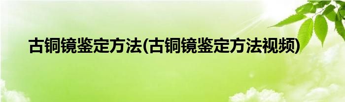 古铜镜鉴定方法(古铜镜鉴定方法视频)