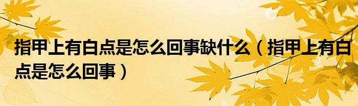 指甲上有白点是怎么回事缺什么（指甲上有白点是怎么回事）