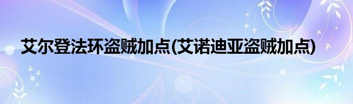 艾尔登法环盗贼加点(艾诺迪亚盗贼加点)