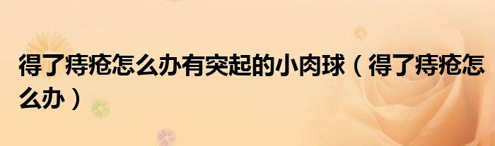 得了痔疮怎么办有突起的小肉球（得了痔疮怎么办）