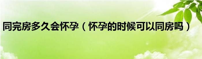 同完房多久会怀孕（怀孕的时候可以同房吗）