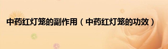 中药红灯笼的副作用（中药红灯笼的功效）