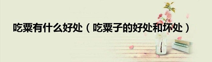 吃粟有什么好处（吃粟子的好处和坏处）
