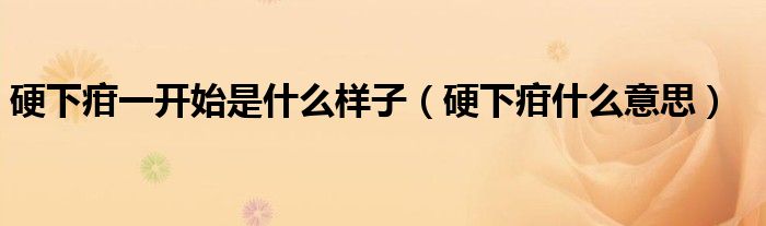 硬下疳一开始是什么样子（硬下疳什么意思）