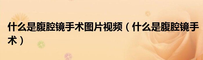 什么是腹腔镜手术图片视频（什么是腹腔镜手术）