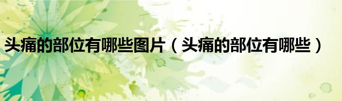 头痛的部位有哪些图片（头痛的部位有哪些）