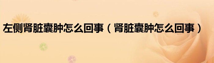 左侧肾脏囊肿怎么回事（肾脏囊肿怎么回事）