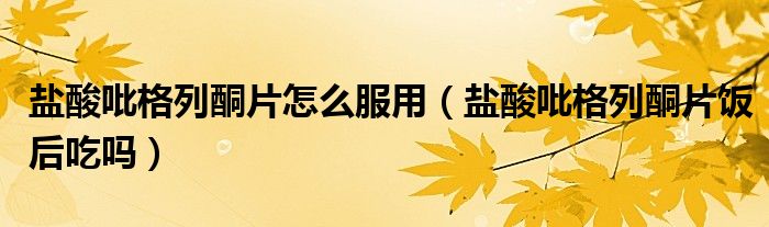 盐酸吡格列酮片怎么服用（盐酸吡格列酮片饭后吃吗）
