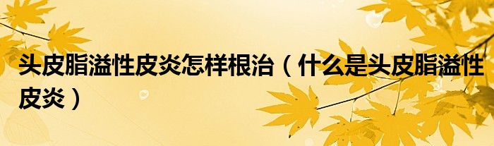 头皮脂溢性皮炎怎样根治(什么是头皮脂溢性皮炎)