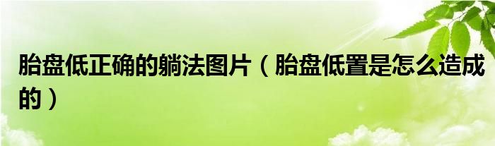 胎盘低正确的躺法图片（胎盘低置是怎么造成的）