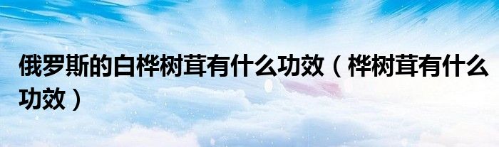 俄罗斯的白桦树茸有什么功效（桦树茸有什么功效）