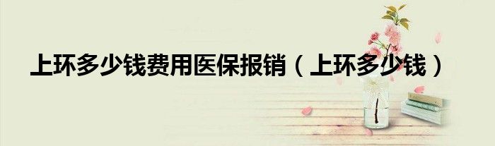 上环多少钱费用医保报销（上环多少钱）