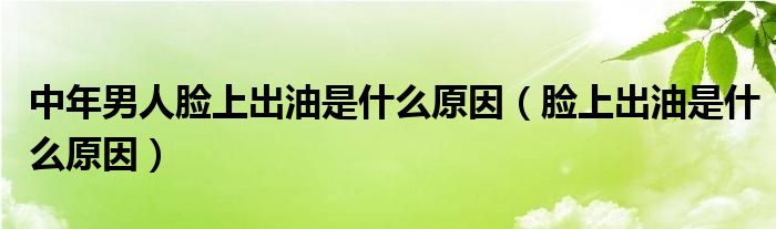 中年男人脸上出油是什么原因（脸上出油是什么原因）