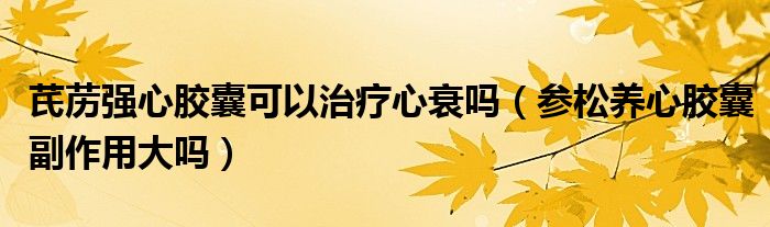 芪苈强心胶囊可以治疗心衰吗（参松养心胶囊副作用大吗）