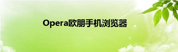 Opera欧朋手机浏览器