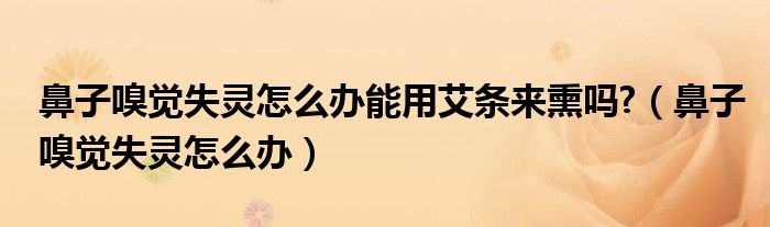鼻子嗅觉失灵怎么办能用艾条来熏吗?（鼻子嗅觉失灵怎么办）
