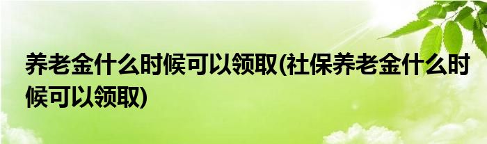 养老金什么时候可以领取(社保养老金什么时候可以领取)