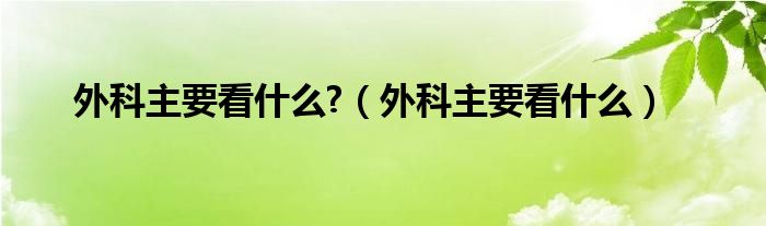 外科主要看什么?（外科主要看什么）