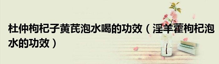 杜仲枸杞子黄芪泡水喝的功效（淫羊藿枸杞泡水的功效）