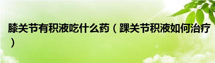 膝关节有积液吃什么药（踝关节积液如何治疗）