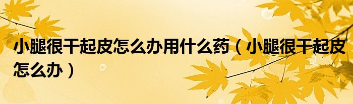 小腿很干起皮怎么办用什么药（小腿很干起皮怎么办）