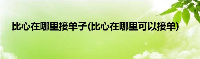 比心在哪里接单子(比心在哪里可以接单)