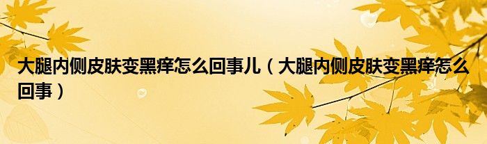 大腿内侧皮肤变黑痒怎么回事儿（大腿内侧皮肤变黑痒怎么回事）