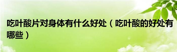 吃叶酸片对身体有什么好处（吃叶酸的好处有哪些）