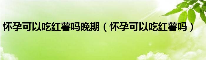 怀孕可以吃红薯吗晚期（怀孕可以吃红薯吗）