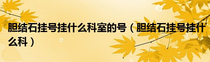 胆结石挂号挂什么科室的号（胆结石挂号挂什么科）