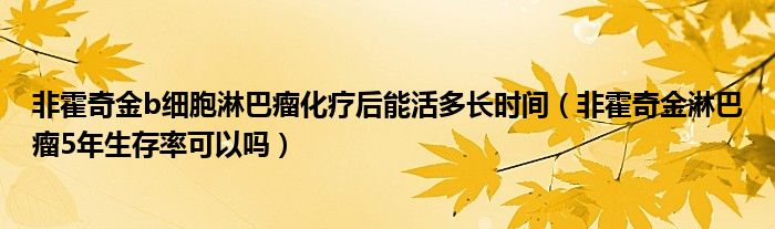 非霍奇金b细胞淋巴瘤化疗后能活多长时间（非霍奇金淋巴瘤5年生存率可以吗）