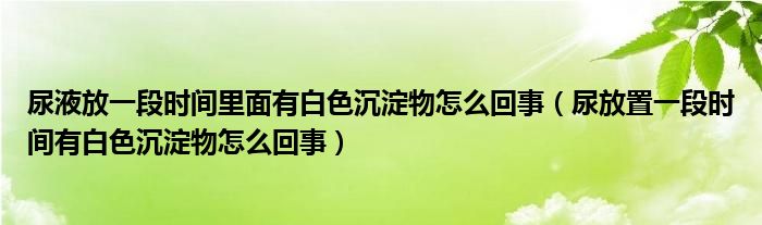 尿液放一段时间里面有白色沉淀物怎么回事（尿放置一段时间有白色沉淀物怎么回事）