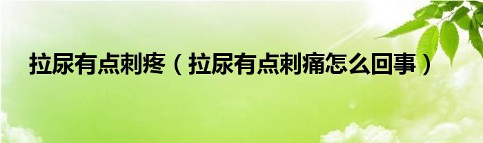 拉尿有点刺疼（拉尿有点刺痛怎么回事）