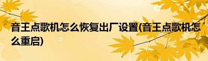 音王点歌机怎么恢复出厂设置(音王点歌机怎么重启)