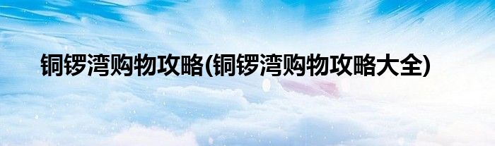 铜锣湾购物攻略(铜锣湾购物攻略大全)