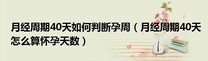 月经周期40天如何判断孕周（月经周期40天怎么算怀孕天数）