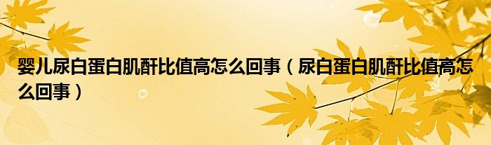 婴儿尿白蛋白肌酐比值高怎么回事（尿白蛋白肌酐比值高怎么回事）