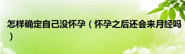 怎样确定自己没怀孕（怀孕之后还会来月经吗）