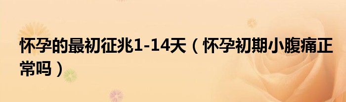 怀孕的最初征兆1-14天（怀孕初期小腹痛正常吗）