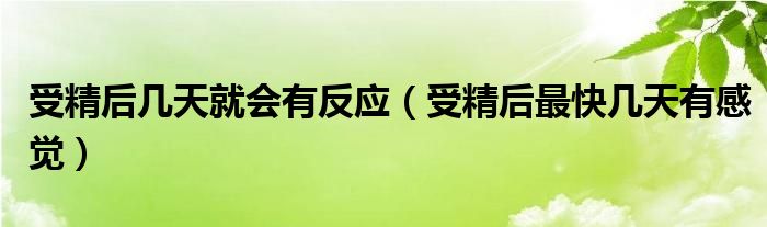 受精后几天就会有反应（受精后最快几天有感觉）