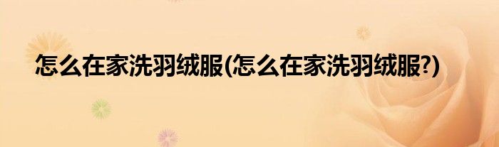 怎么在家洗羽绒服(怎么在家洗羽绒服?)