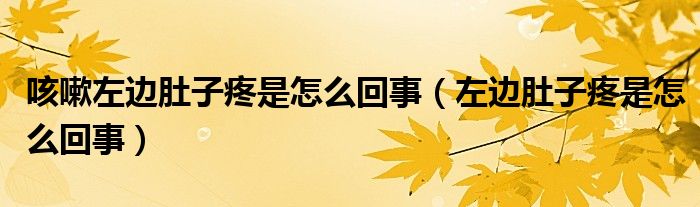 咳嗽左边肚子疼是怎么回事（左边肚子疼是怎么回事）