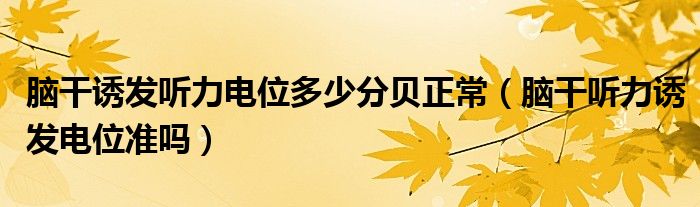 脑干诱发听力电位多少分贝正常（脑干听力诱发电位准吗）