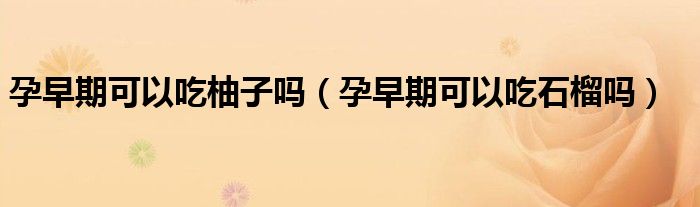 孕早期可以吃柚子吗（孕早期可以吃石榴吗）